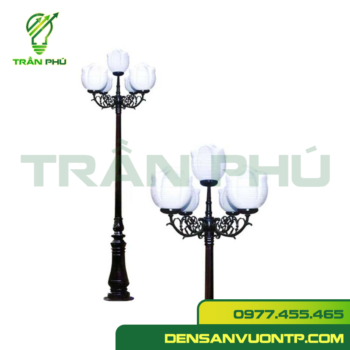 đèn trụ cột chiếu sáng ngoài trời bóng sen nở